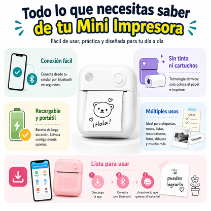 Mini Impresora Térmica de Bolsillo Portátil